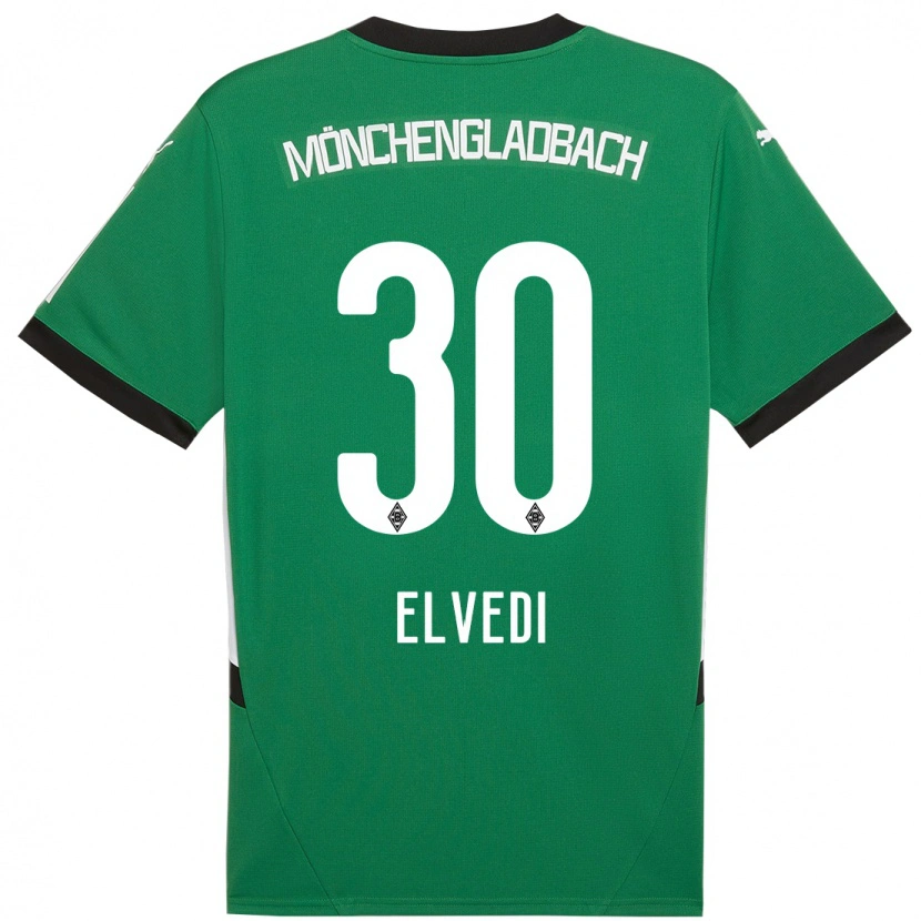 Danxen Herren Nico Elvedi #30 Grün Weiß Auswärtstrikot Trikot 2024/25 T-Shirt Schweiz