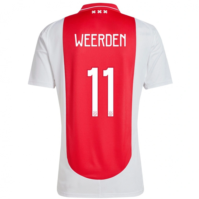 Danxen Damen Ashleigh Weerden #11 Rot Weiß Heimtrikot Trikot 2024/25 T-Shirt Schweiz