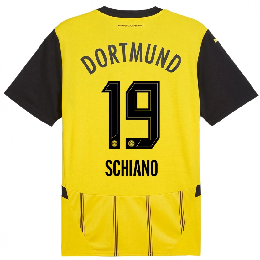 Danxen Damen Emilio Schiano #19 Gelb Schwarz Heimtrikot Trikot 2024/25 T-Shirt Schweiz