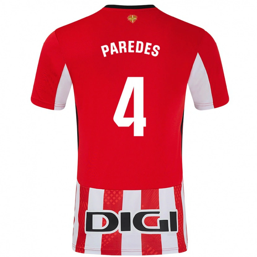 Danxen Damen Aitor Paredes #4 Rot Weiß Heimtrikot Trikot 2024/25 T-Shirt Schweiz