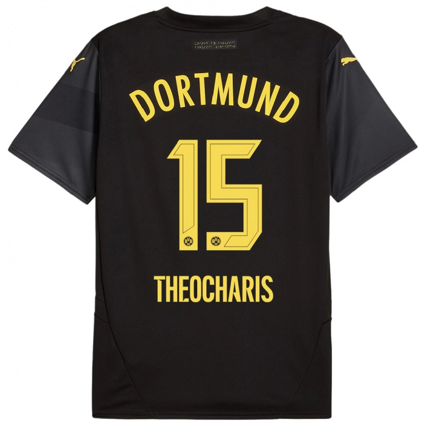 Danxen Damen Elefterios Theocharis #15 Schwarz Gelb Auswärtstrikot Trikot 2024/25 T-Shirt Schweiz