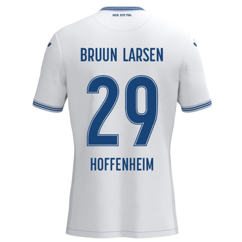 Danxen Damen Jacob Bruun Larsen #29 Weiß Blau Auswärtstrikot Trikot 2024/25 T-Shirt Schweiz