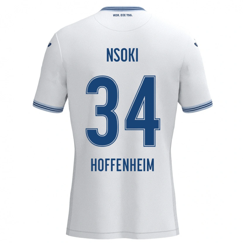 Danxen Damen Stanley Nsoki #34 Weiß Blau Auswärtstrikot Trikot 2024/25 T-Shirt Schweiz