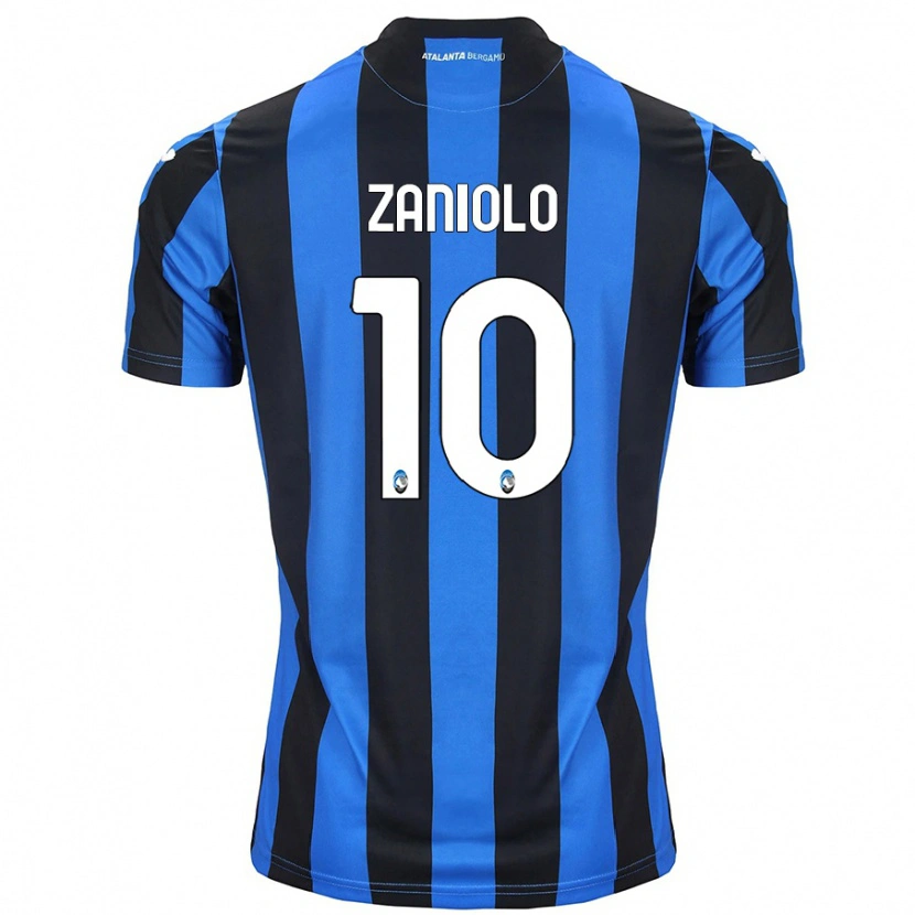 Danxen Kinder Nicolò Zaniolo #10 Blau Schwarz Heimtrikot Trikot 2024/25 T-Shirt Schweiz