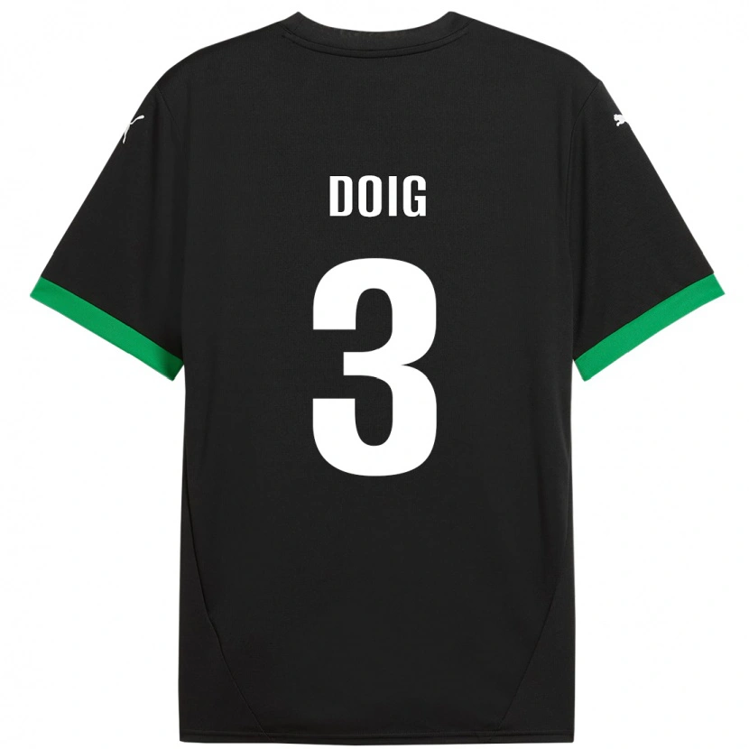 Danxen Kinder Josh Doig #3 Schwarz Dunkelgrün Heimtrikot Trikot 2024/25 T-Shirt Schweiz