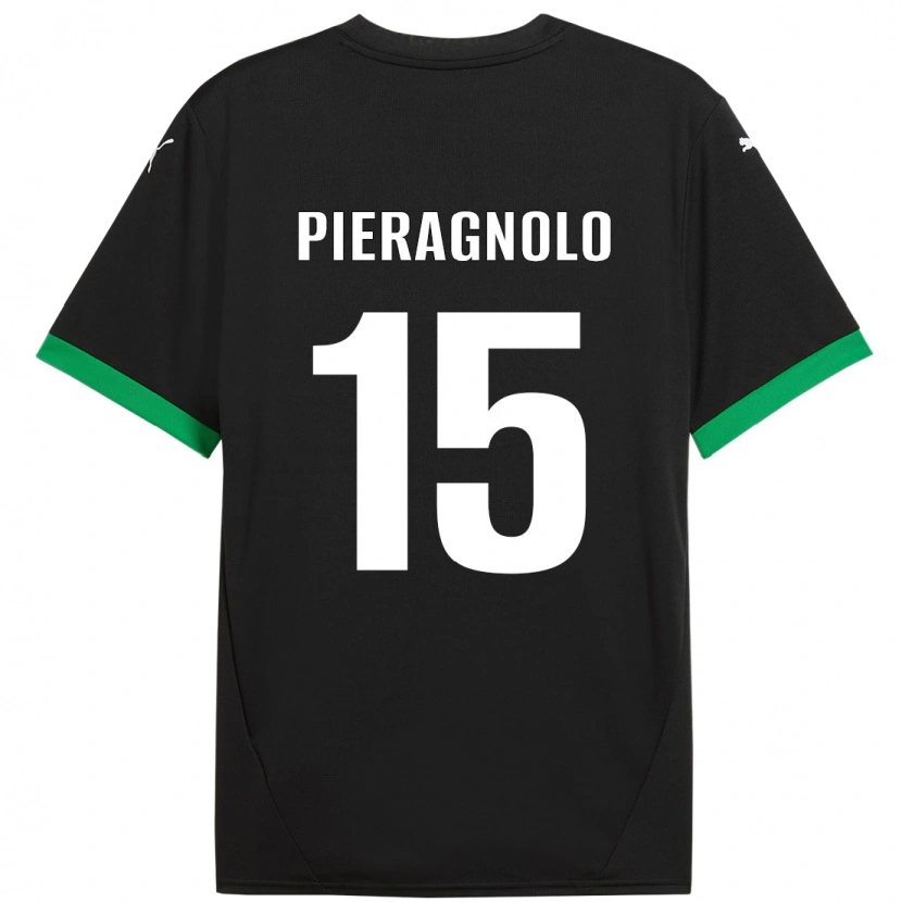 Danxen Kinder Edoardo Pieragnolo #15 Schwarz Dunkelgrün Heimtrikot Trikot 2024/25 T-Shirt Schweiz