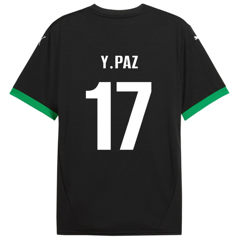 Danxen Kinder Yeferson Paz #17 Schwarz Dunkelgrün Heimtrikot Trikot 2024/25 T-Shirt Schweiz