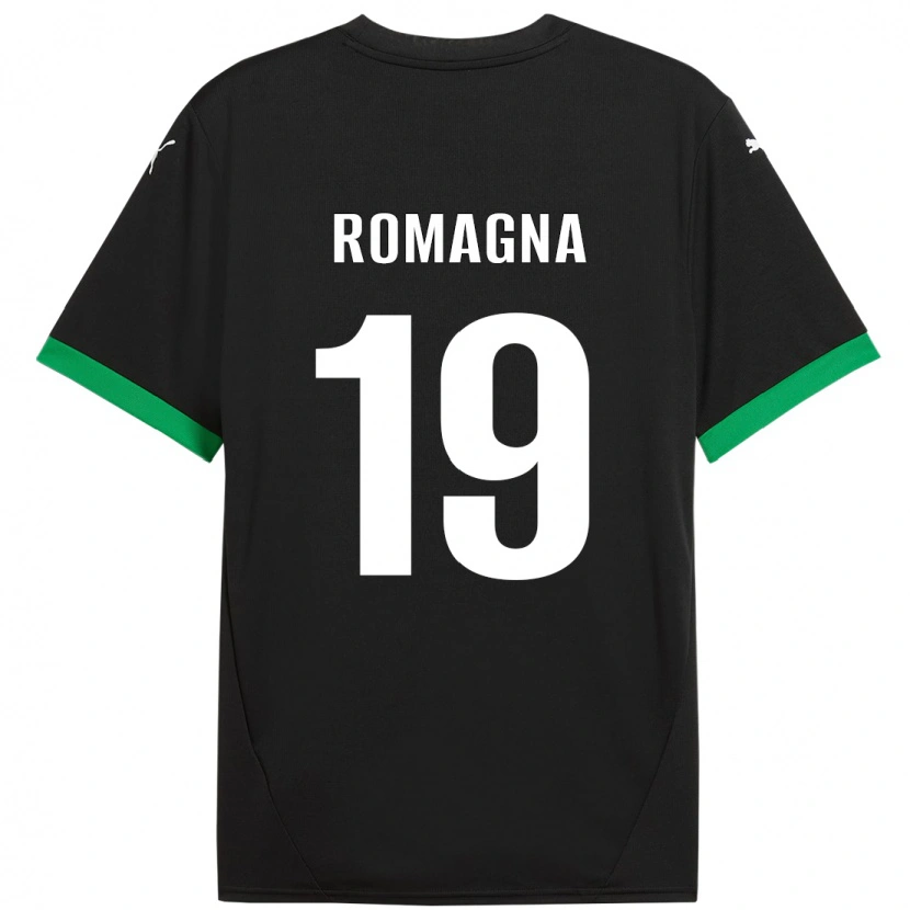 Danxen Kinder Filippo Romagna #19 Schwarz Dunkelgrün Heimtrikot Trikot 2024/25 T-Shirt Schweiz