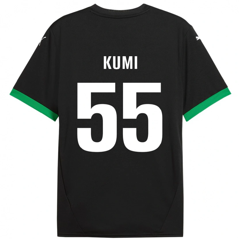 Danxen Kinder Justin Kumi #55 Schwarz Dunkelgrün Heimtrikot Trikot 2024/25 T-Shirt Schweiz