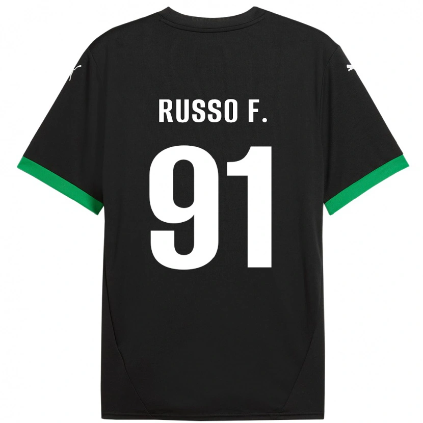 Danxen Kinder Flavio Russo #91 Schwarz Dunkelgrün Heimtrikot Trikot 2024/25 T-Shirt Schweiz