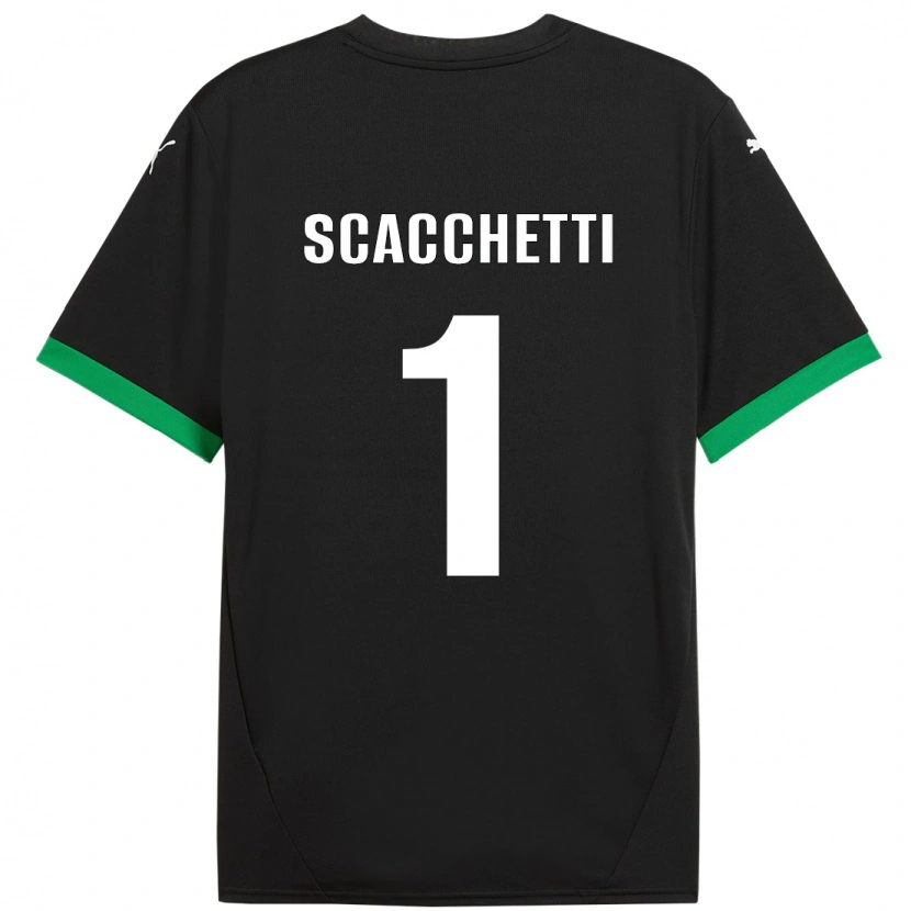 Danxen Kinder Alessandro Scacchetti #1 Schwarz Dunkelgrün Heimtrikot Trikot 2024/25 T-Shirt Schweiz