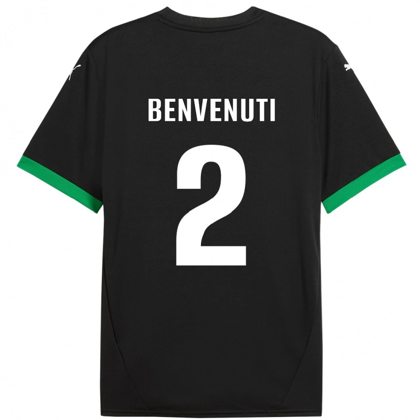 Danxen Kinder Giacomo Benvenuti #2 Schwarz Dunkelgrün Heimtrikot Trikot 2024/25 T-Shirt Schweiz