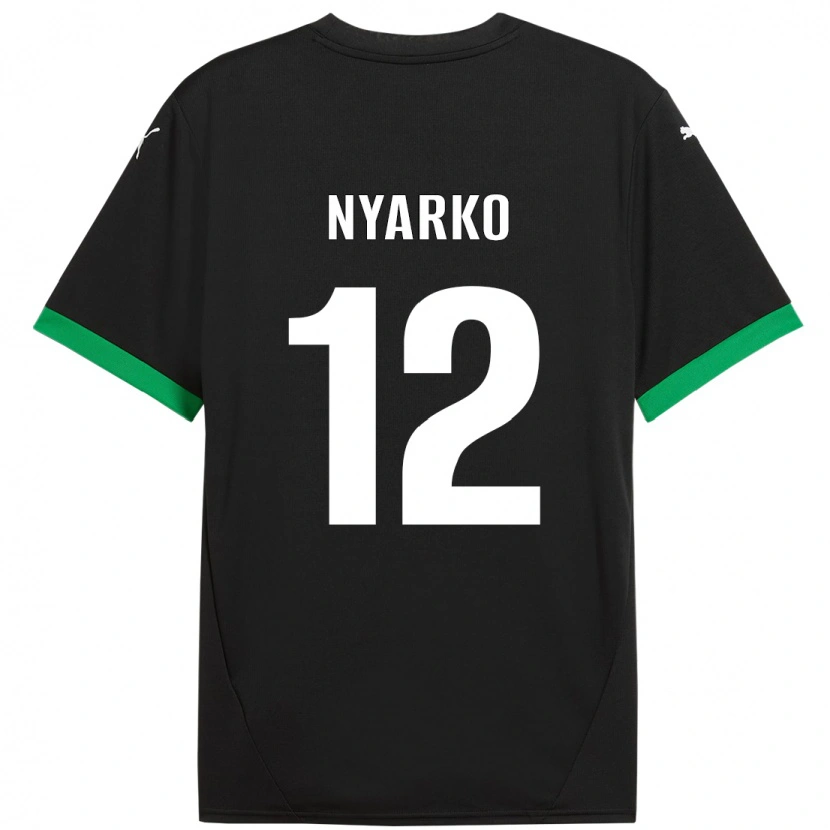 Danxen Kinder Lorenzo Nyarko #12 Schwarz Dunkelgrün Heimtrikot Trikot 2024/25 T-Shirt Schweiz