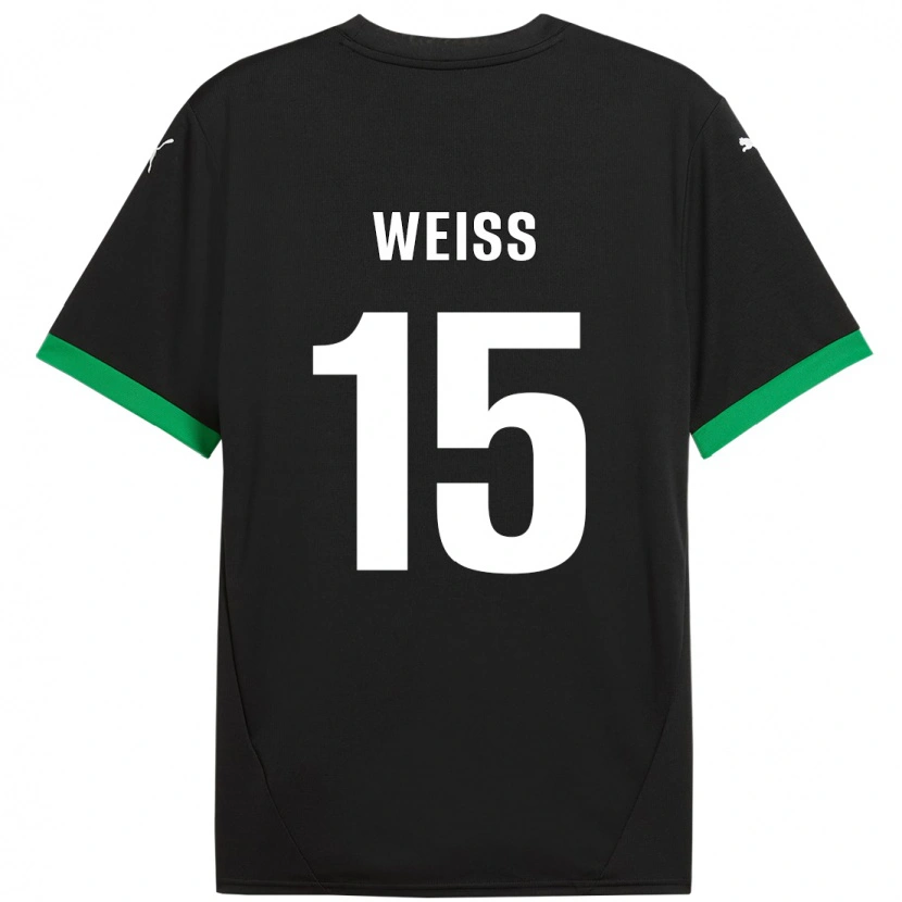 Danxen Kinder David Weiss #15 Schwarz Dunkelgrün Heimtrikot Trikot 2024/25 T-Shirt Schweiz