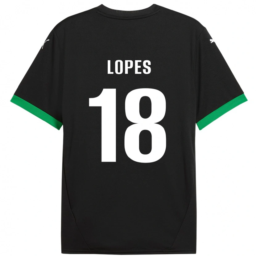 Danxen Kinder Emerick Lopes #18 Schwarz Dunkelgrün Heimtrikot Trikot 2024/25 T-Shirt Schweiz