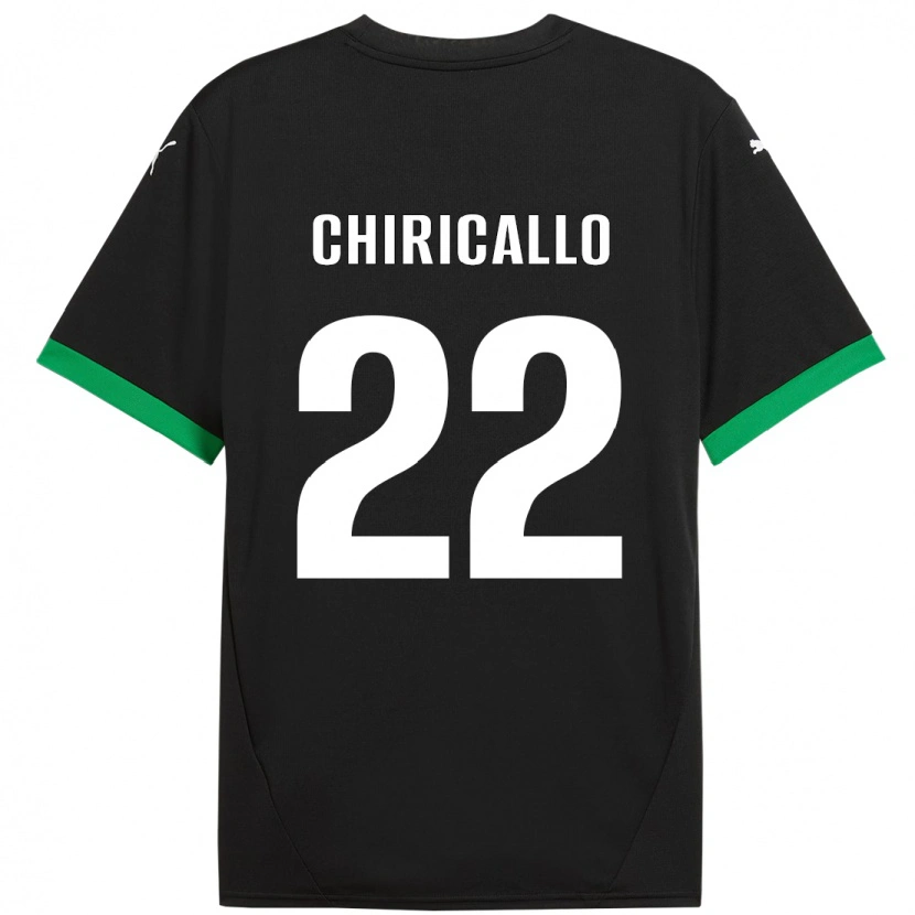 Danxen Kinder Giovanni Chiricallo #22 Schwarz Dunkelgrün Heimtrikot Trikot 2024/25 T-Shirt Schweiz