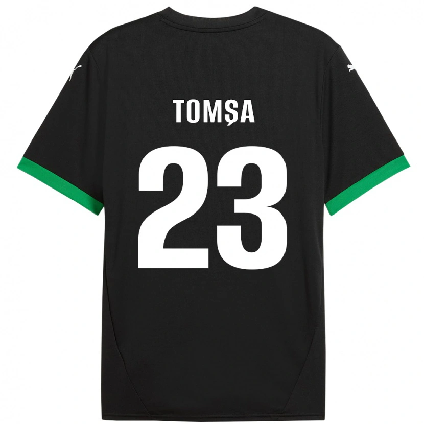 Danxen Kinder Troy Tomșa #23 Schwarz Dunkelgrün Heimtrikot Trikot 2024/25 T-Shirt Schweiz