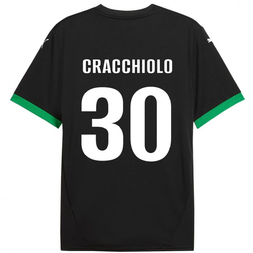 Danxen Kinder Leonardo Cracchiolo #30 Schwarz Dunkelgrün Heimtrikot Trikot 2024/25 T-Shirt Schweiz