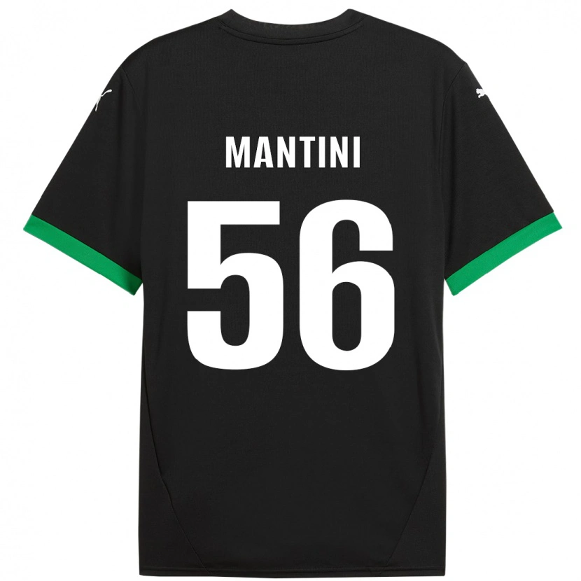 Danxen Kinder Raffaele Mantini #56 Schwarz Dunkelgrün Heimtrikot Trikot 2024/25 T-Shirt Schweiz