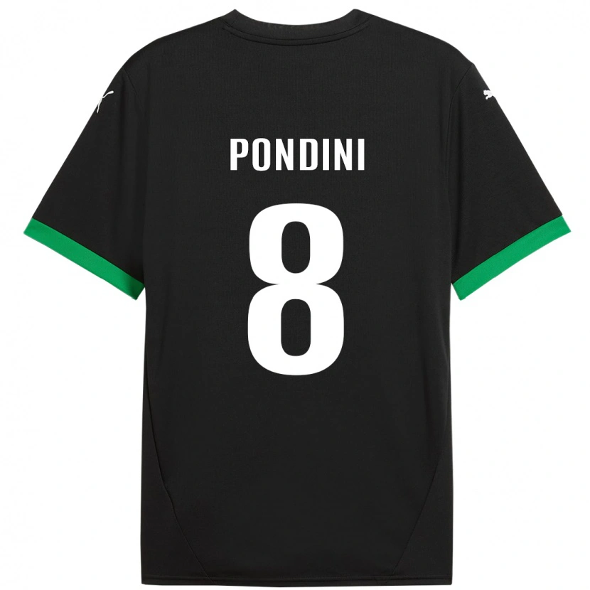 Danxen Kinder Giada Pondini #8 Schwarz Dunkelgrün Heimtrikot Trikot 2024/25 T-Shirt Schweiz