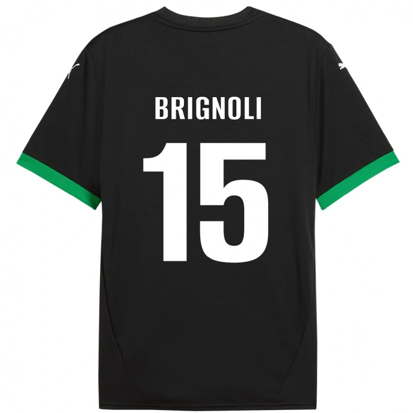 Danxen Kinder Benedetta Brignoli #15 Schwarz Dunkelgrün Heimtrikot Trikot 2024/25 T-Shirt Schweiz