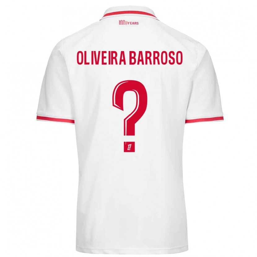 Danxen Kinder Mickael Oliveira Barroso #0 Weiß Rot Heimtrikot Trikot 2024/25 T-Shirt Schweiz