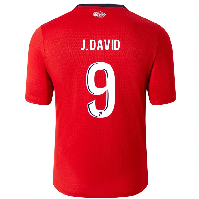 Danxen Kinder Jonathan David #9 Rot Weiß Heimtrikot Trikot 2024/25 T-Shirt Schweiz