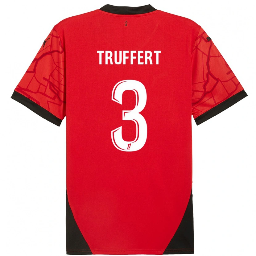 Danxen Kinder Adrien Truffert #3 Rot Schwarz Heimtrikot Trikot 2024/25 T-Shirt Schweiz