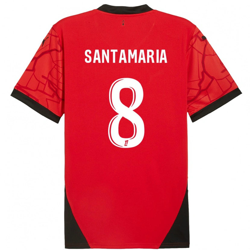 Danxen Kinder Baptiste Santamaria #8 Rot Schwarz Heimtrikot Trikot 2024/25 T-Shirt Schweiz