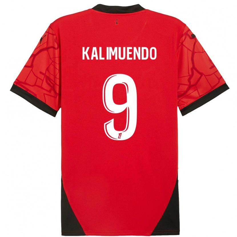 Danxen Kinder Arnaud Kalimuendo #9 Rot Schwarz Heimtrikot Trikot 2024/25 T-Shirt Schweiz