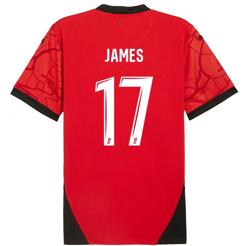 Danxen Kinder Jordan James #17 Rot Schwarz Heimtrikot Trikot 2024/25 T-Shirt Schweiz