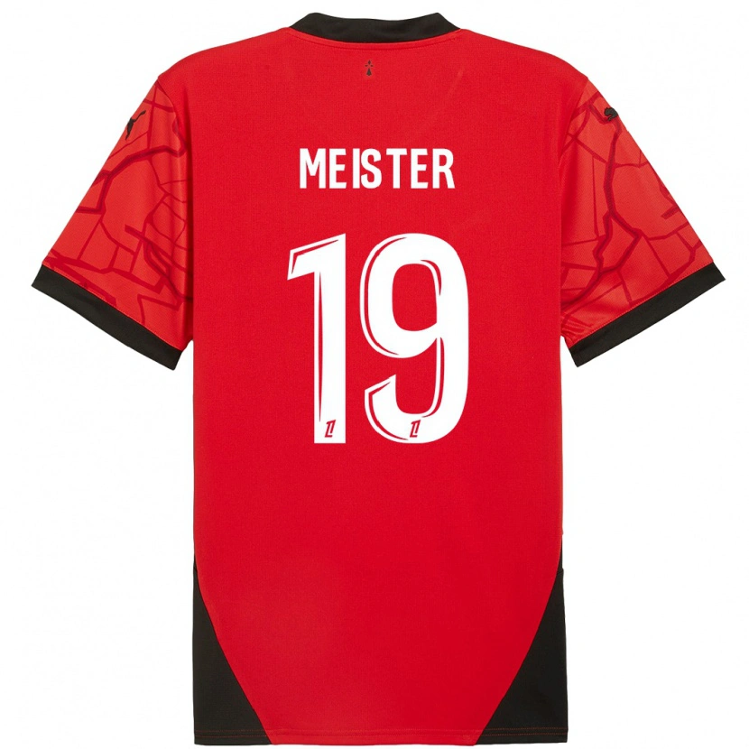 Danxen Kinder Henrik Meister #19 Rot Schwarz Heimtrikot Trikot 2024/25 T-Shirt Schweiz