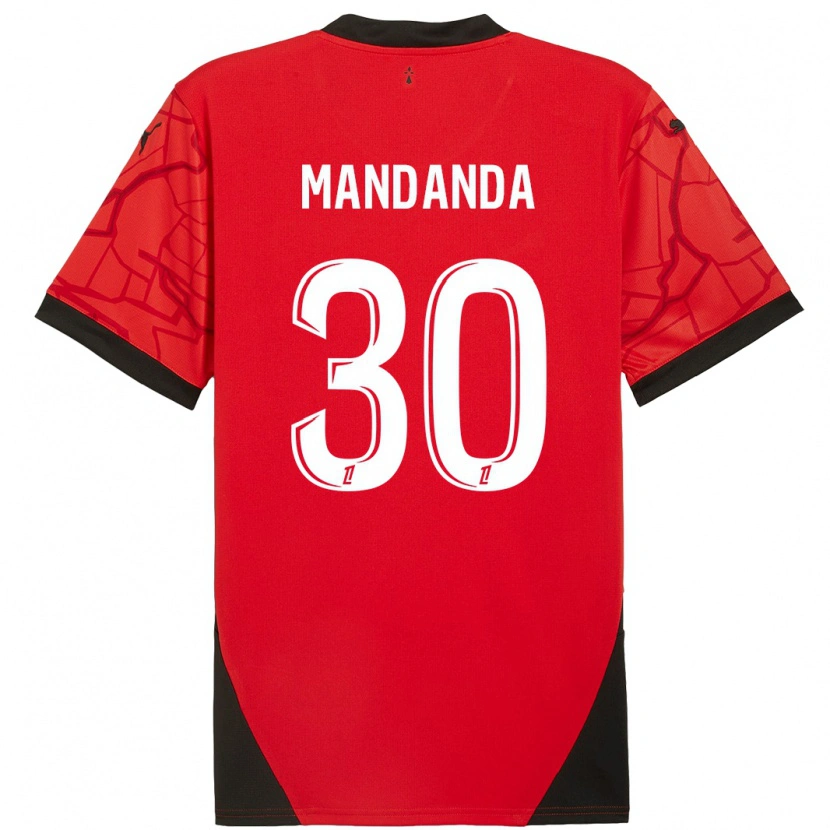 Danxen Kinder Steve Mandanda #30 Rot Schwarz Heimtrikot Trikot 2024/25 T-Shirt Schweiz