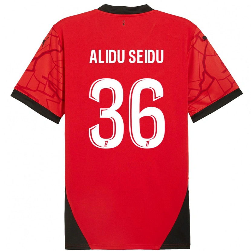 Danxen Kinder Alidu Seidu #36 Rot Schwarz Heimtrikot Trikot 2024/25 T-Shirt Schweiz