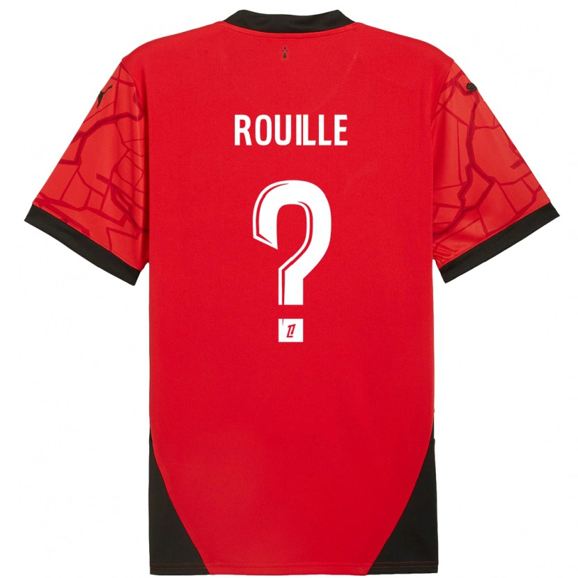 Danxen Kinder Léo Rouillé #0 Rot Schwarz Heimtrikot Trikot 2024/25 T-Shirt Schweiz