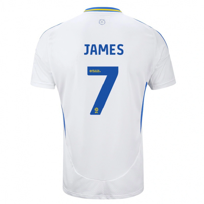 Danxen Kinder Daniel James #7 Weiß Blau Heimtrikot Trikot 2024/25 T-Shirt Schweiz