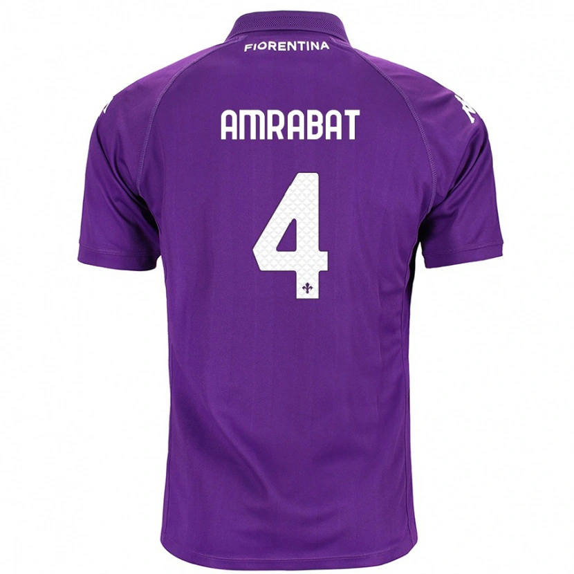 Danxen Kinder Sofyan Amrabat #4 Violett Heimtrikot Trikot 2024/25 T-Shirt Schweiz