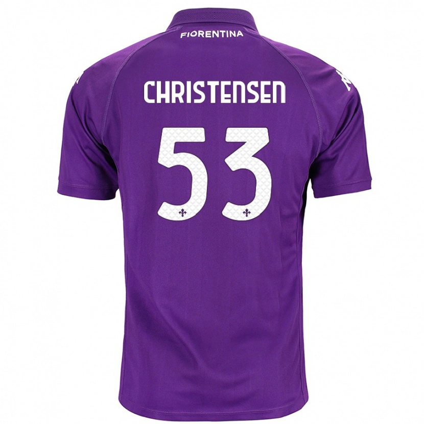 Danxen Kinder Oliver Christensen #53 Violett Heimtrikot Trikot 2024/25 T-Shirt Schweiz