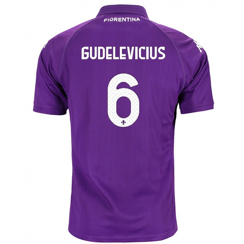 Danxen Kinder Ernestas Gudelevicius #6 Violett Heimtrikot Trikot 2024/25 T-Shirt Schweiz