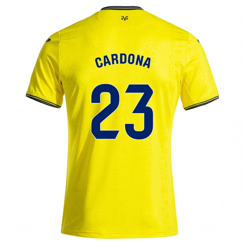 Danxen Kinder Sergi Cardona #23 Gelb Schwarz Heimtrikot Trikot 2024/25 T-Shirt Schweiz