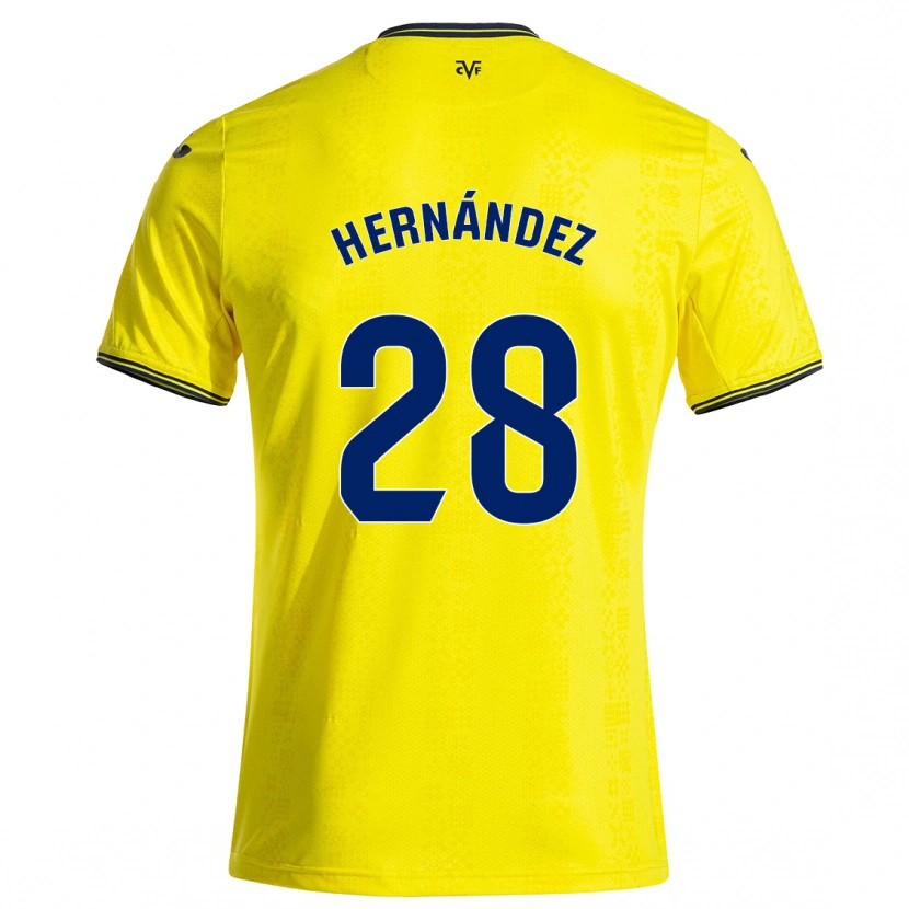 Danxen Kinder Gerard Hernández #28 Gelb Schwarz Heimtrikot Trikot 2024/25 T-Shirt Schweiz