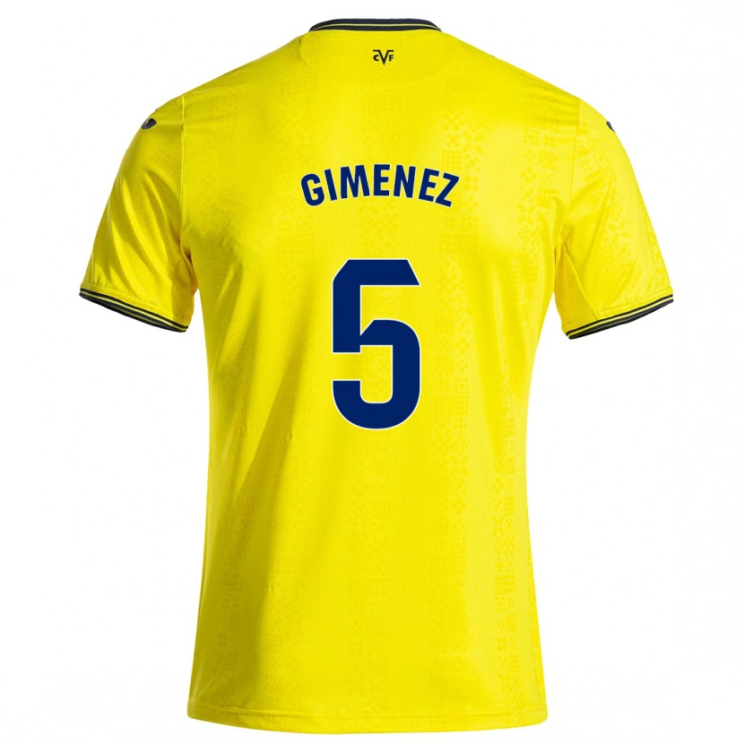 Danxen Kinder Yenifer Giménez #5 Gelb Schwarz Heimtrikot Trikot 2024/25 T-Shirt Schweiz