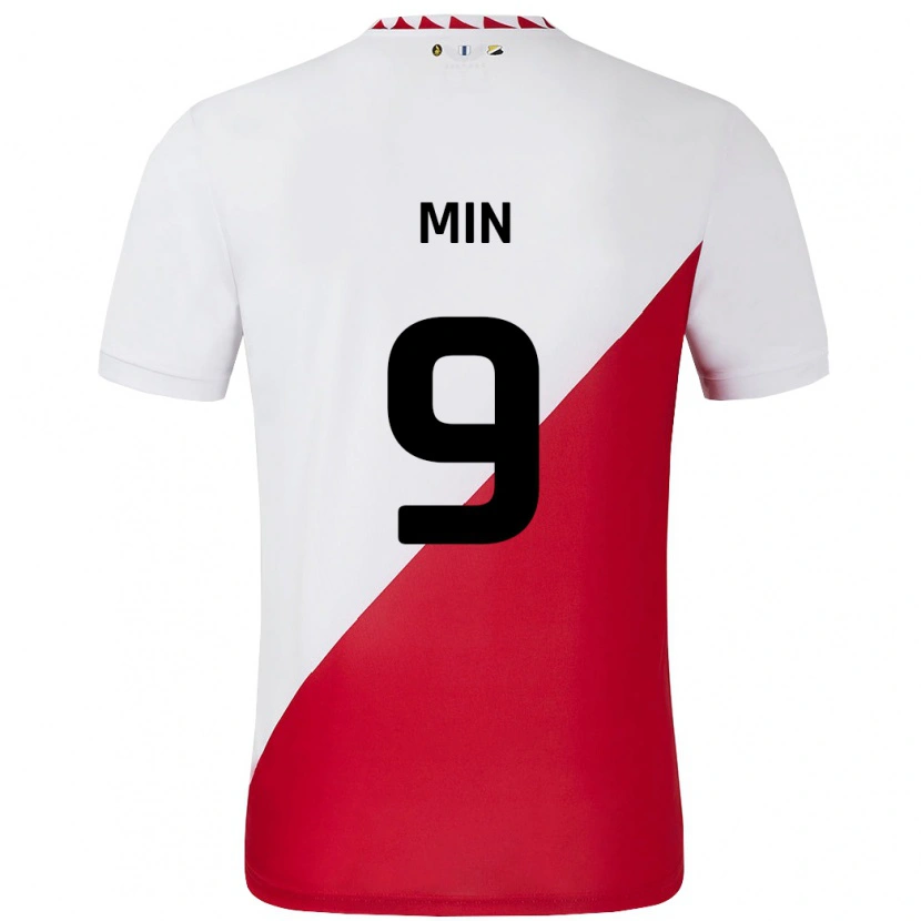 Danxen Kinder David Min #9 Weiß Rot Heimtrikot Trikot 2024/25 T-Shirt Schweiz