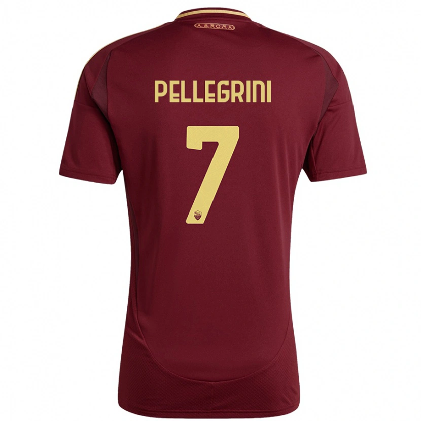 Danxen Kinder Lorenzo Pellegrini #7 Rot Braun Gold Heimtrikot Trikot 2024/25 T-Shirt Schweiz