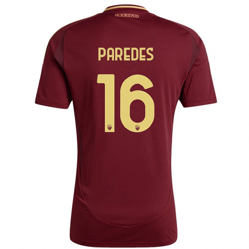 Danxen Kinder Leandro Paredes #16 Rot Braun Gold Heimtrikot Trikot 2024/25 T-Shirt Schweiz