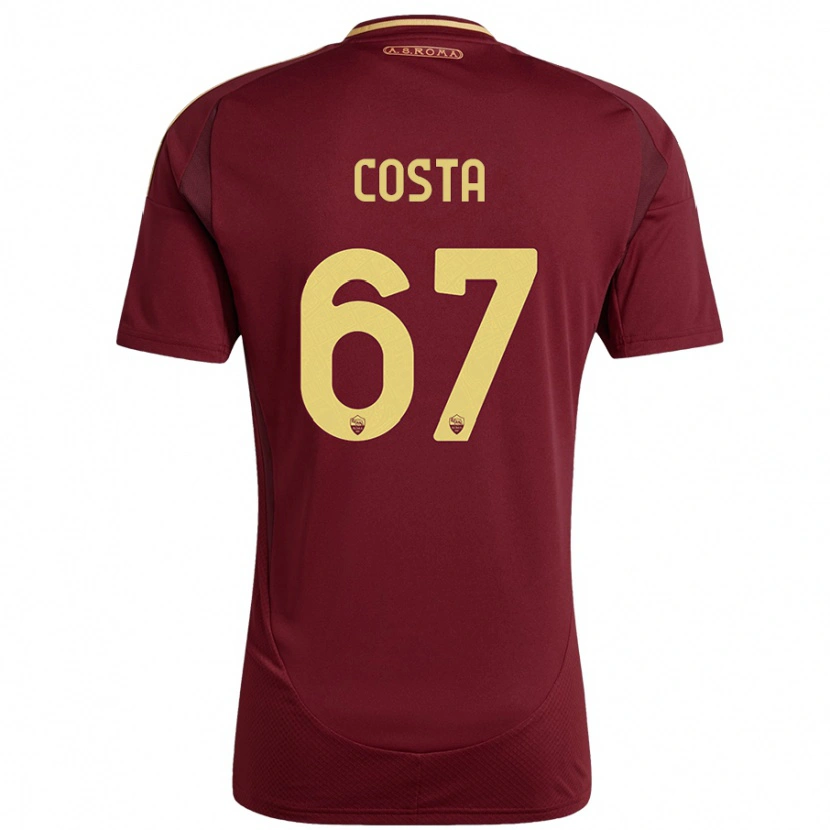 Danxen Kinder João Costa #67 Rot Braun Gold Heimtrikot Trikot 2024/25 T-Shirt Schweiz