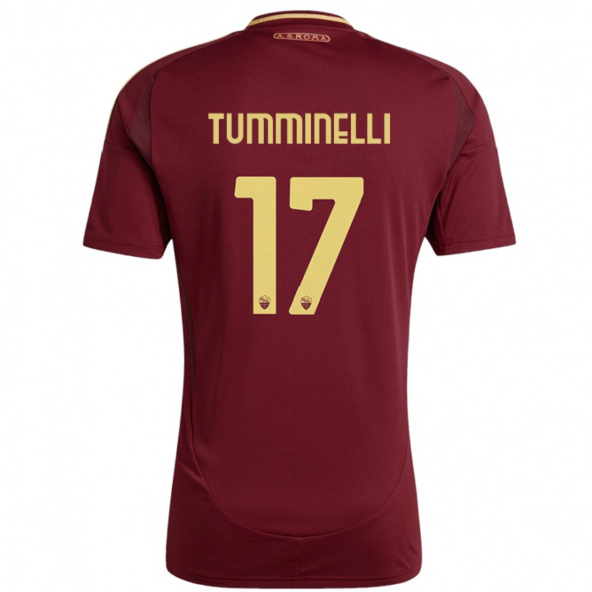 Danxen Kinder Gianmarco Tumminelli #17 Rot Braun Gold Heimtrikot Trikot 2024/25 T-Shirt Schweiz