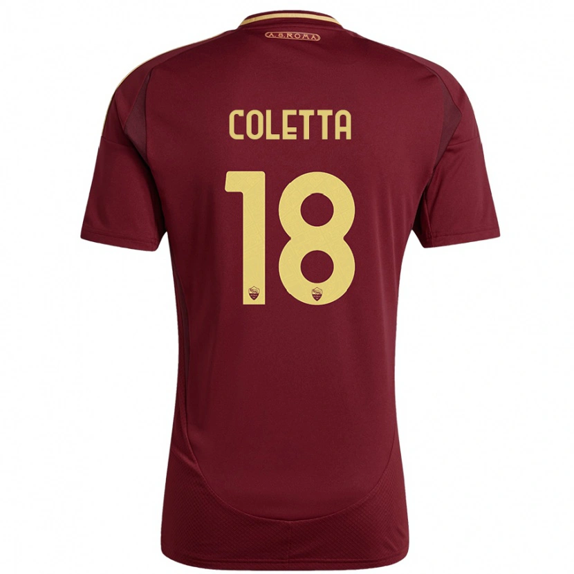 Danxen Kinder Federico Coletta #18 Rot Braun Gold Heimtrikot Trikot 2024/25 T-Shirt Schweiz