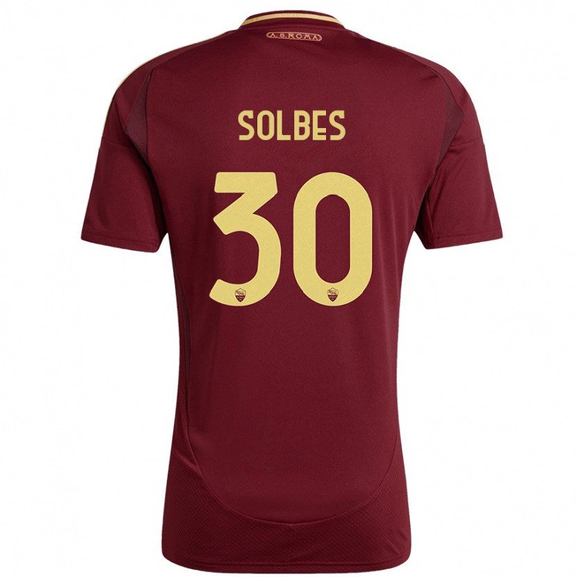 Danxen Kinder Ricardo Solbes #30 Rot Braun Gold Heimtrikot Trikot 2024/25 T-Shirt Schweiz