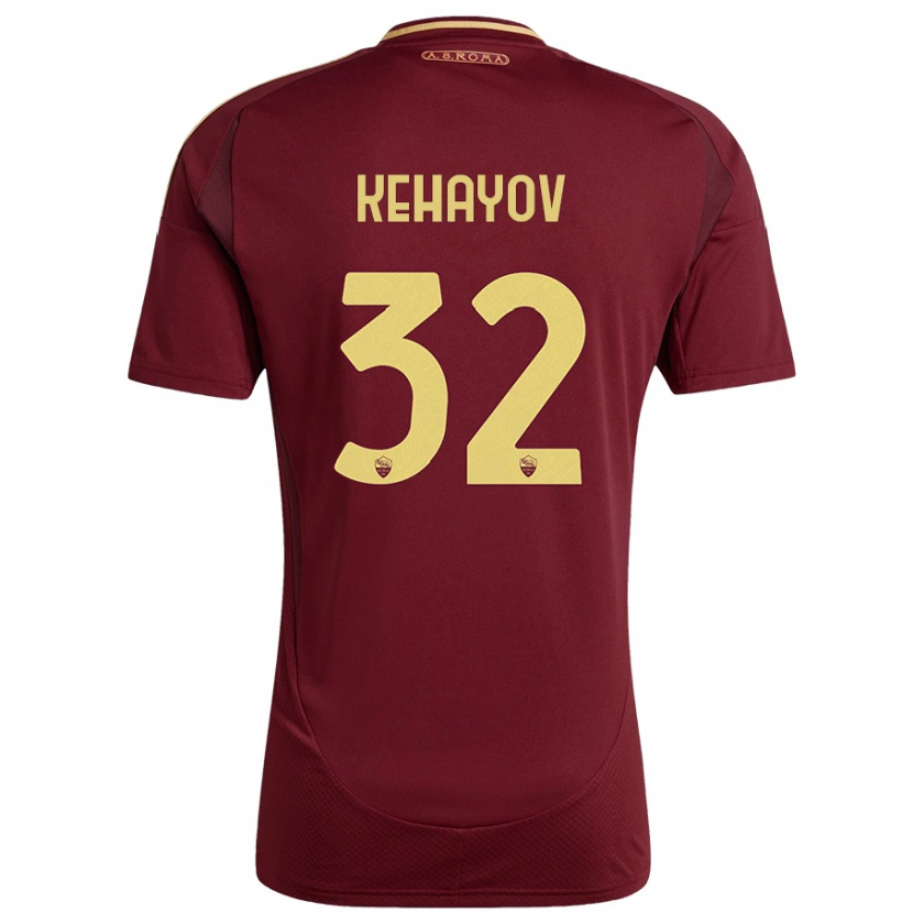 Danxen Kinder Atanas Kehayov #32 Rot Braun Gold Heimtrikot Trikot 2024/25 T-Shirt Schweiz